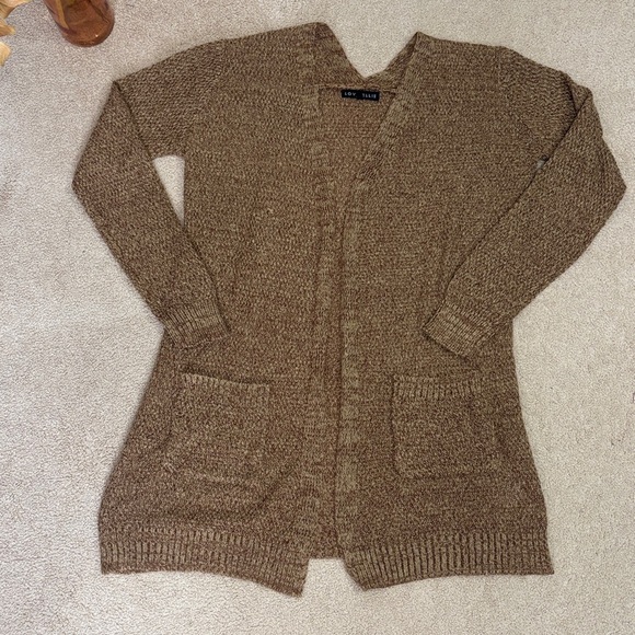 Love Ellie Open Front Cardigan Sweater Brown with pockets | New Without Tags - Picture 5 of 5